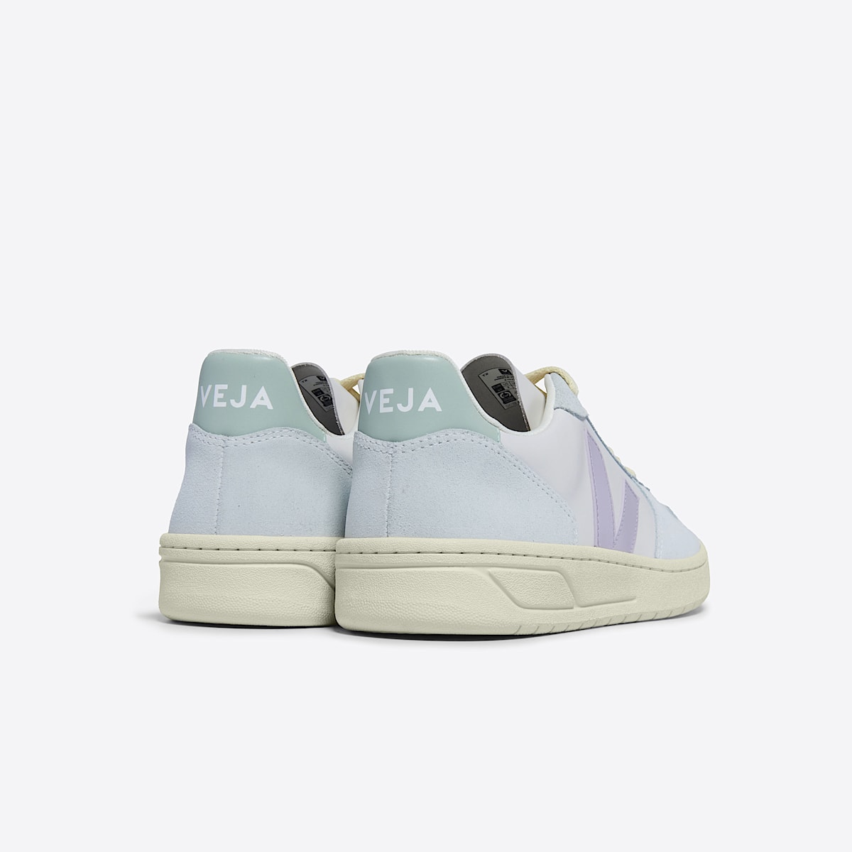 veja baskets v-10 cuir bleu VX0203475 Back view