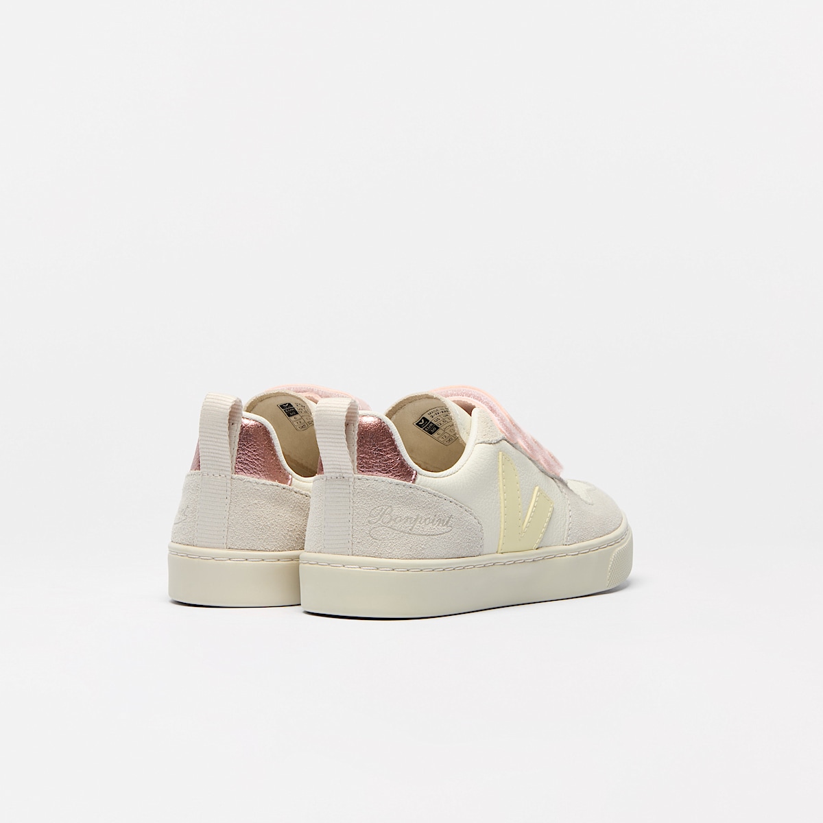 veja baskets small-v-10-veja-x-bonpoint cuir jaune BO0520723 Back view