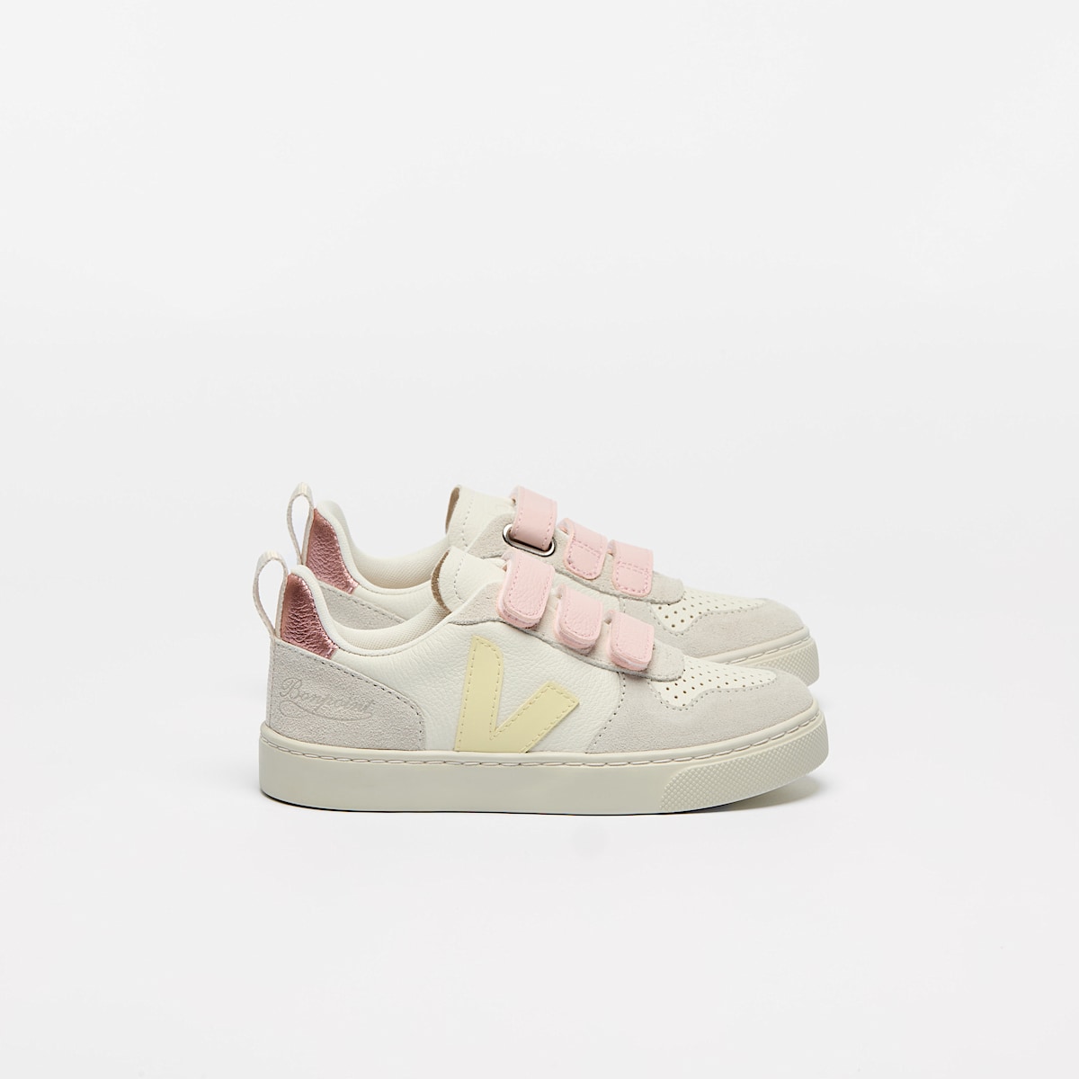 veja sneakers small-v-10-veja-x-bonpoint leather yellow BO0520723 Lateral view