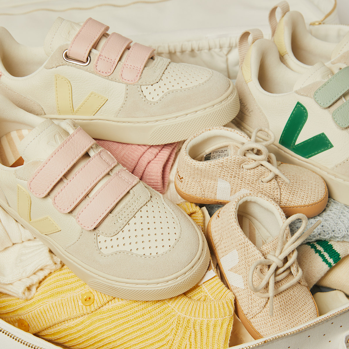 veja sneakers small-v-10-veja-x-bonpoint leather yellow BO0520723
