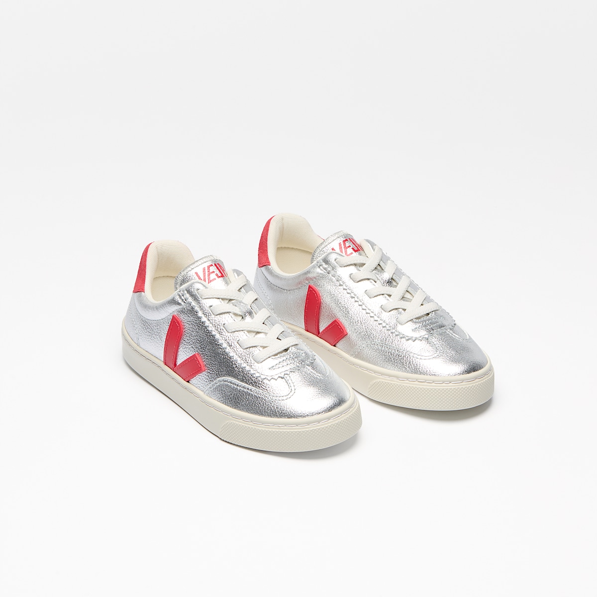 veja zapatillas small-volley cuero-orgánico plata SY2021183 Top view
