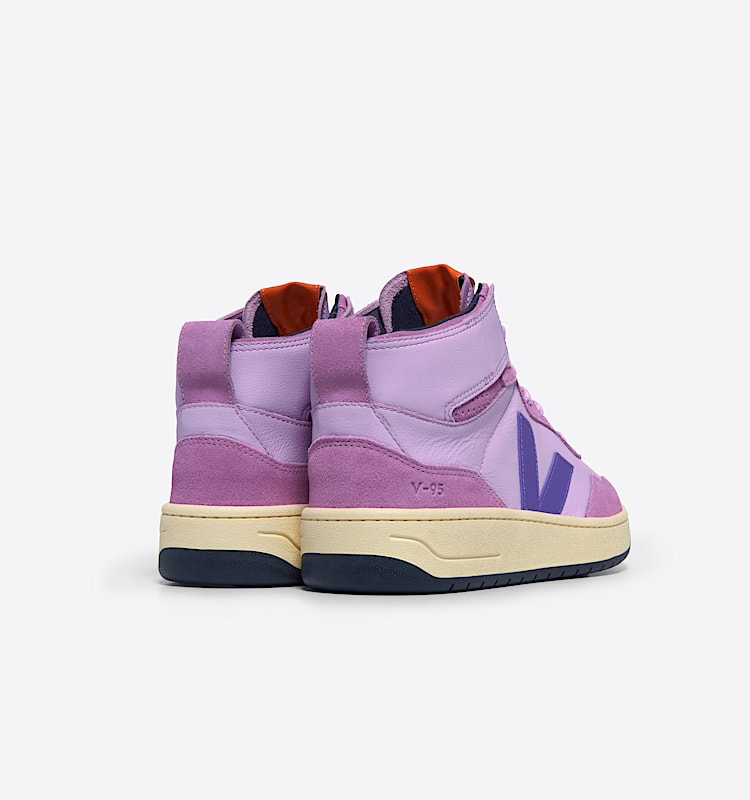 veja sneakers v-95 皮革 紫色 QZ2003685 Back view