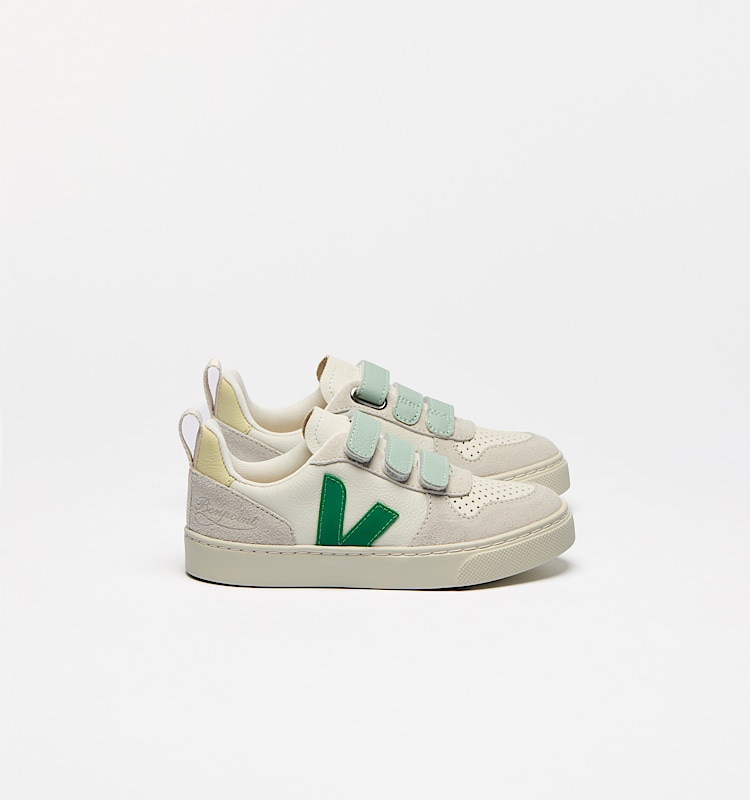veja sneakers small-v-10-veja-x-bonpoint 皮革 绿色 BO0520722 Lateral view