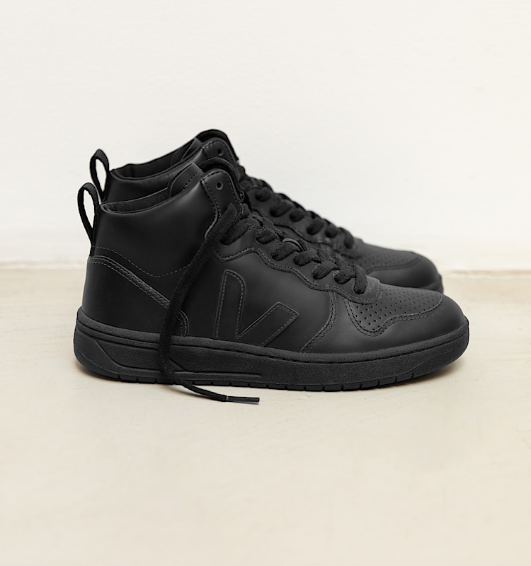 veja zapatillas v-15 cuero negro VQ0203305