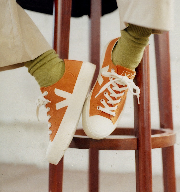 veja baskets wata-ii-low coton-biologique orange PL0103175