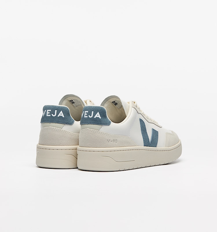 veja baskets v-90 cuir-biologique blanc VD2003845 Back view
