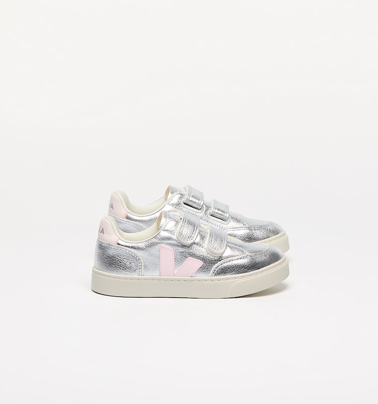 veja sneakers small-v-12 皮革 银色 XV0503416 Lateral view