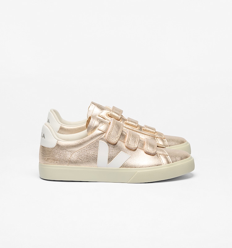 veja sneakers recife-logo 皮革 金色 RC0502418 Lateral view