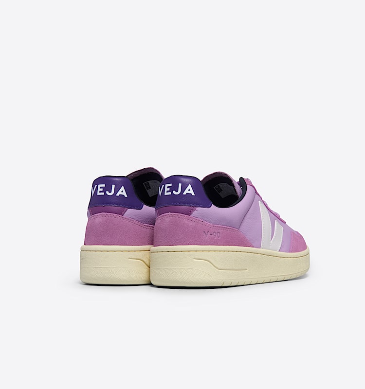 veja sneakers v-90 organic-cotton purple VD2003661 Back view