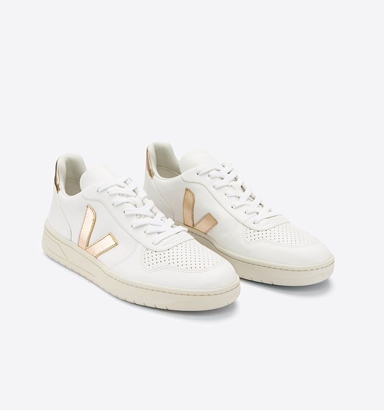 veja sneakers v-10 皮革 白色 VX0502935 Top view