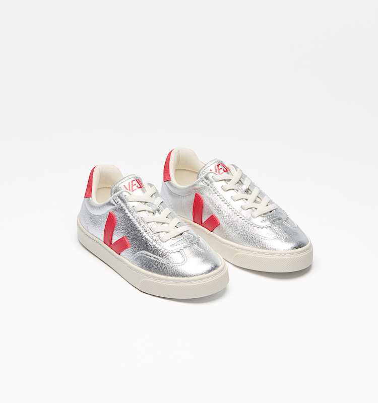 veja sneakers small-volley 有机皮革 银色 SY2021183 Top view